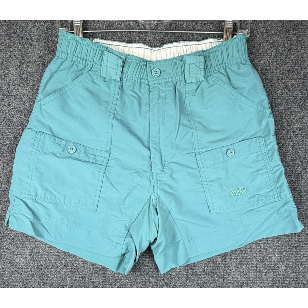 Aftco Shorts Mens 30 The Original M01 Cargo Active Fishing Teal Green 6"inseam
